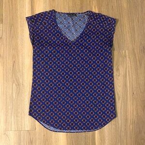 Express Navy Geometric Women's Blouse